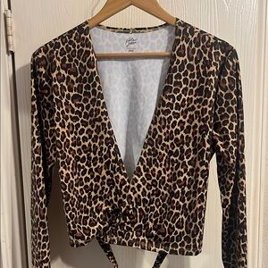 Animal Print Wrap Top/Rash guard